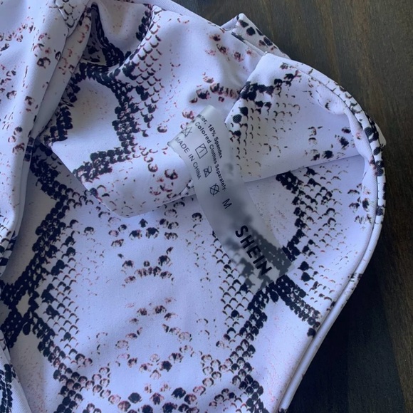 Shein Snakeskin Bandeau High Waisted Bikini M (6) lavender - Picture 2 of 5